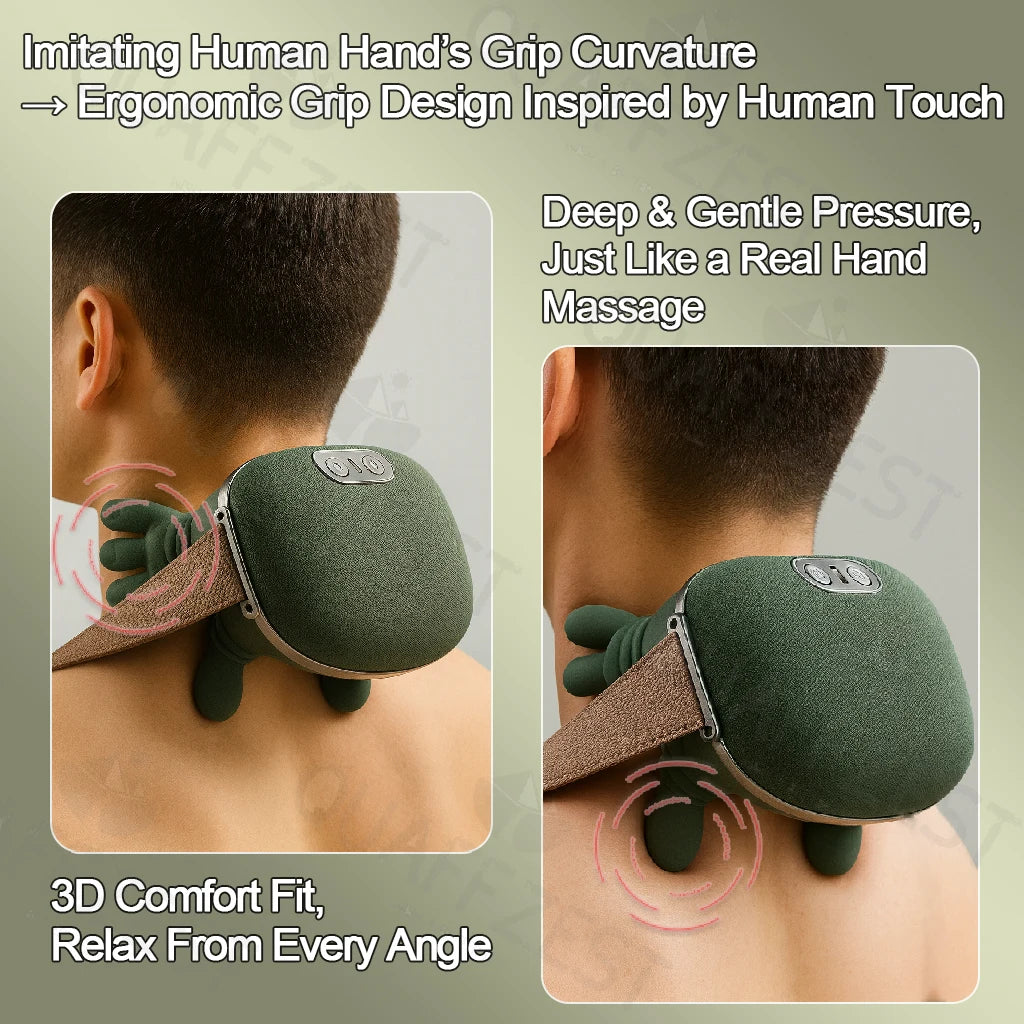 Bionic Finger Pressure Neck Massager Back and Shoulder Massager Electric Kneading Neck Deep Massage Muscle Relax